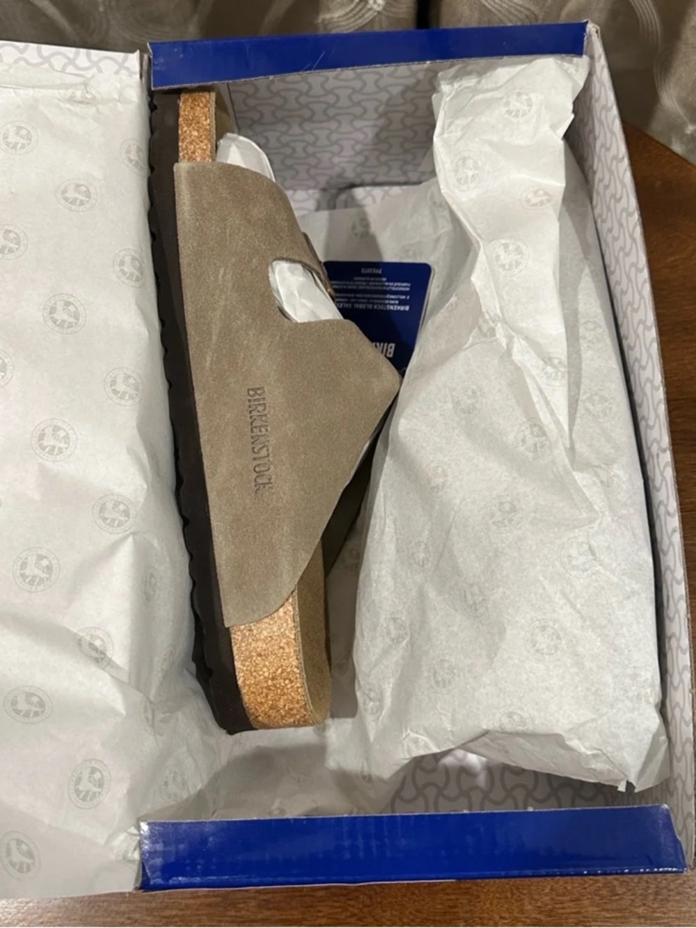 Birkenstock Women’s Sandals Taupe Suede Double Strap with Copper Buckles - Picture 4 of 6